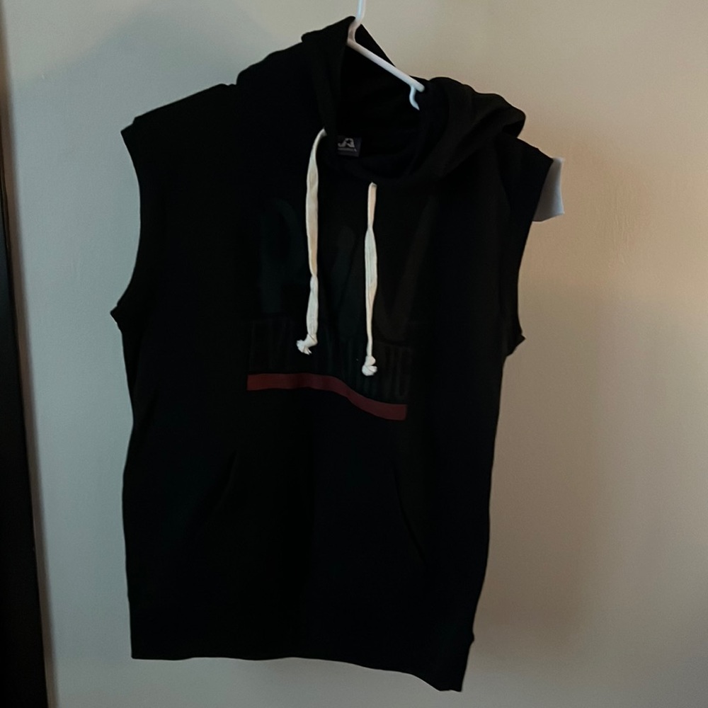 Run Everything / Flag Nor Fail - Black sleeveless hoodie - NWT